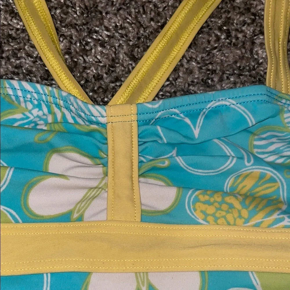 Speedo Kids One Piece - Aqua and Lemon Butterfly.